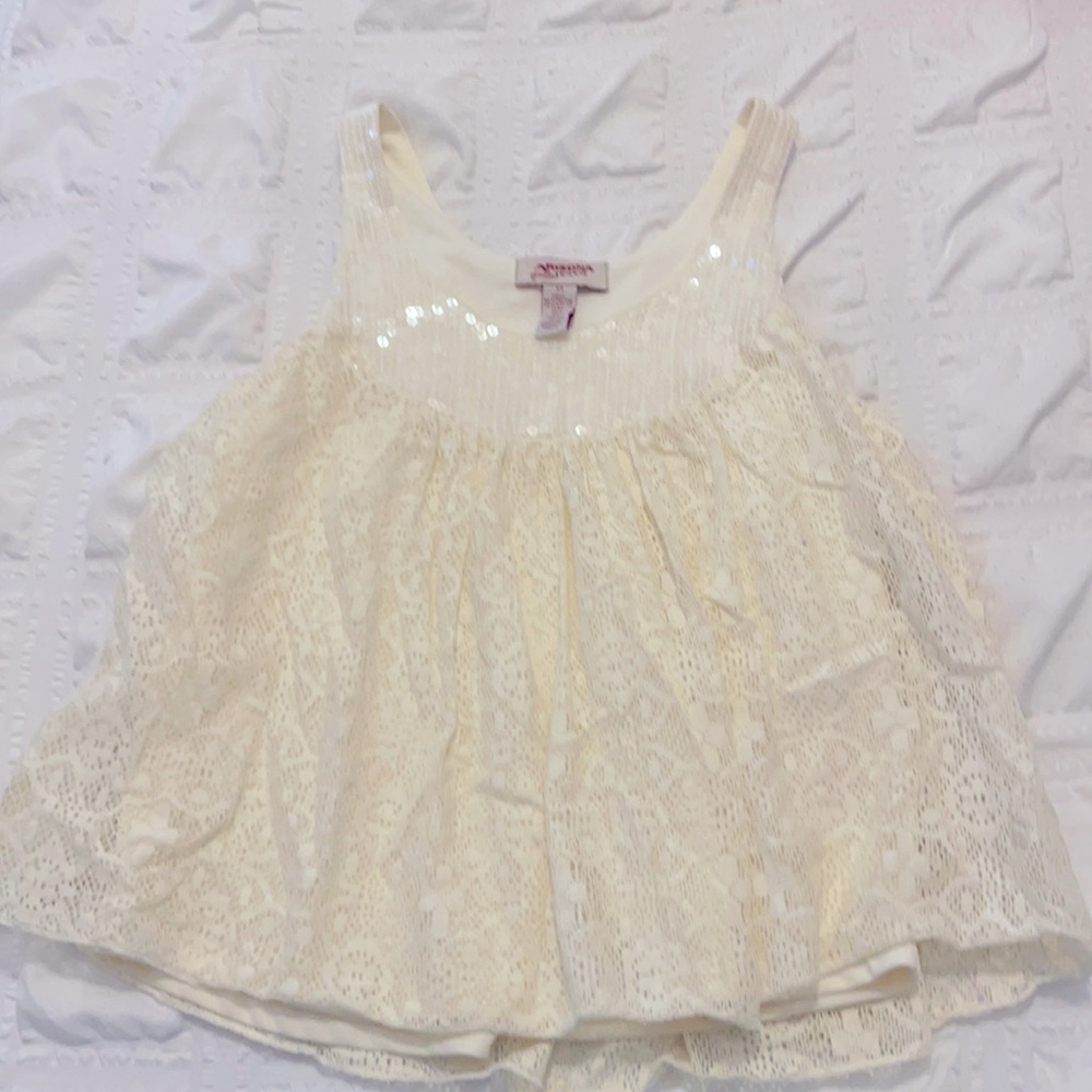 Arizona jeans top. Cream with design